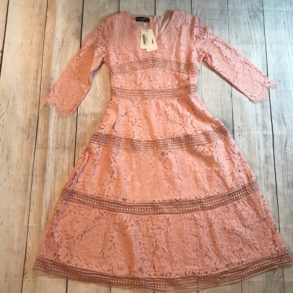 Coeur De Vague Pink Lace Dress Size XL